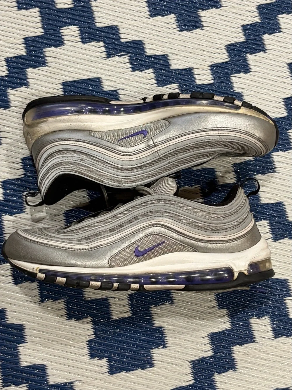 Nike Air Max 97 Purple Bullet Metallic Sneakers Mens Size 10.5